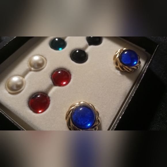 Kennith J Lane Collection interchangable earrings vintage new in box . - Picture 3 of 7